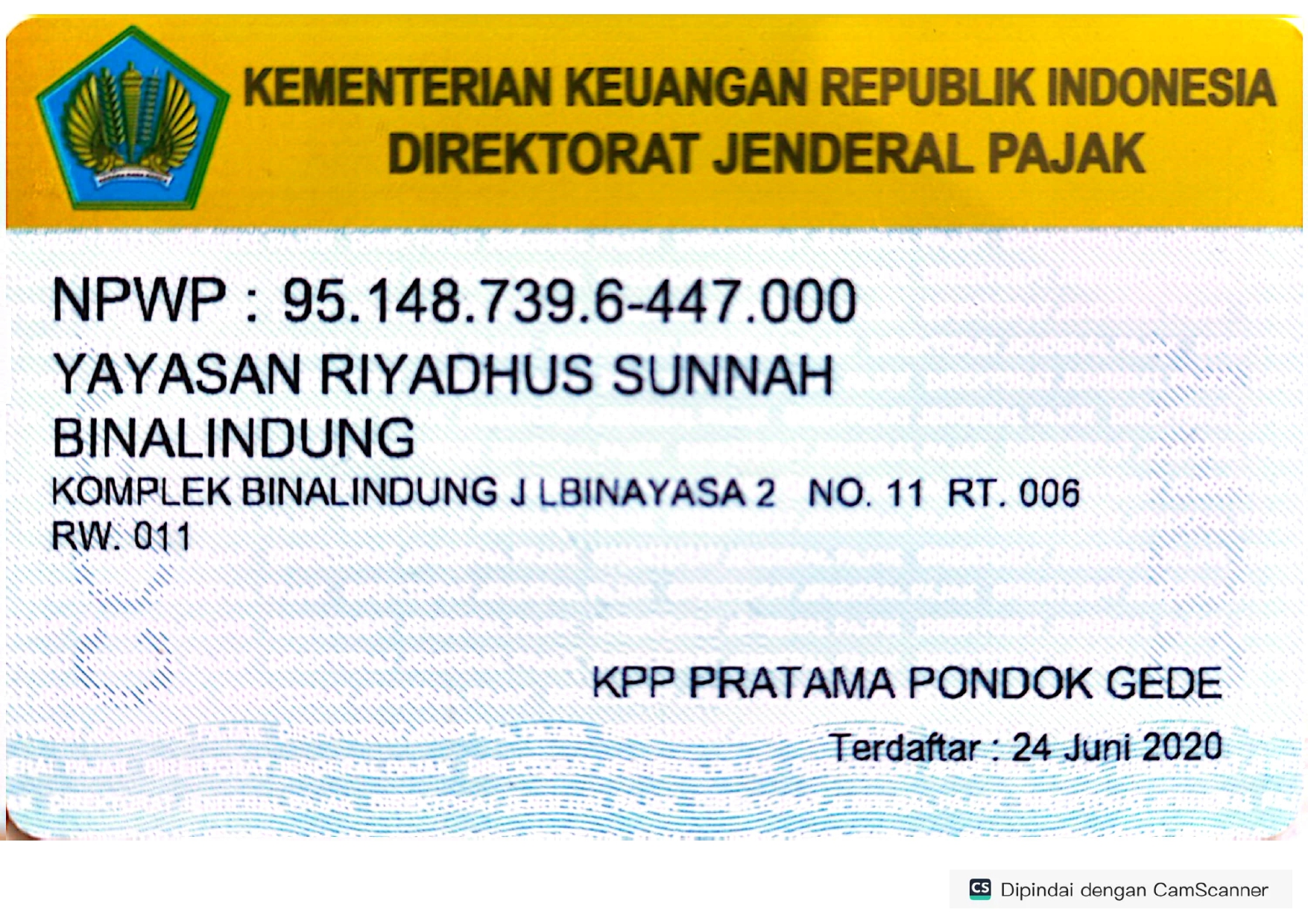 NPWP Yayasan